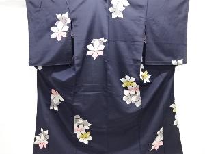 大正ロマン　花模様織り出し単衣着物